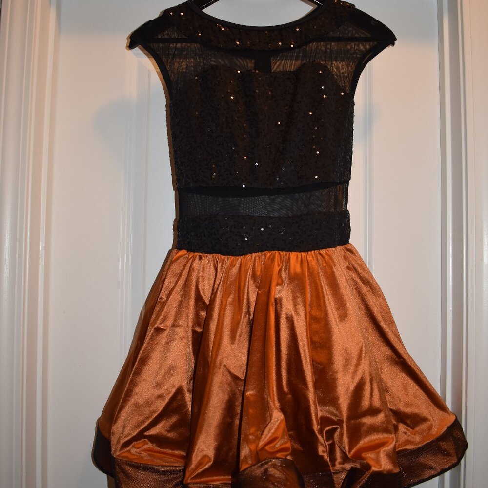 Weissman Adult Small Black and Burnt Orange Dance Costume